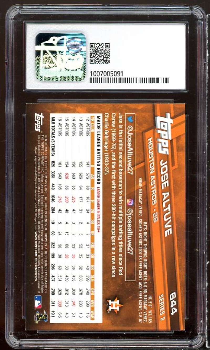 Jose Altuve Card 2017 Topps #644 CSG 8.5 Image 2