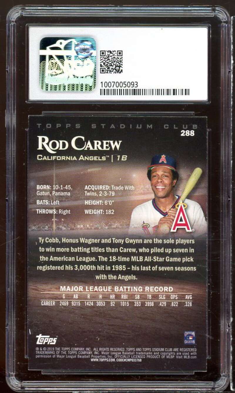 Rod Carew Card 2019 Stadium Club #288 CSG 9 Image 2