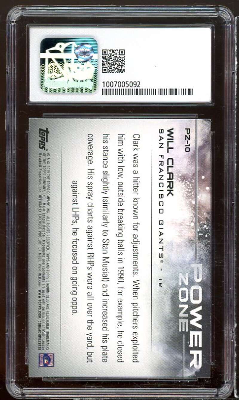 Will Clark Card 2019 Stadium Club Power Zone #PZ-10 CSG 8.5 Image 2