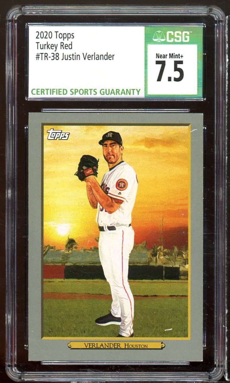 Justin Verlander Card 2020 Topps Turkey Red 2020 #TR-38 CSG 7.5 Image 1