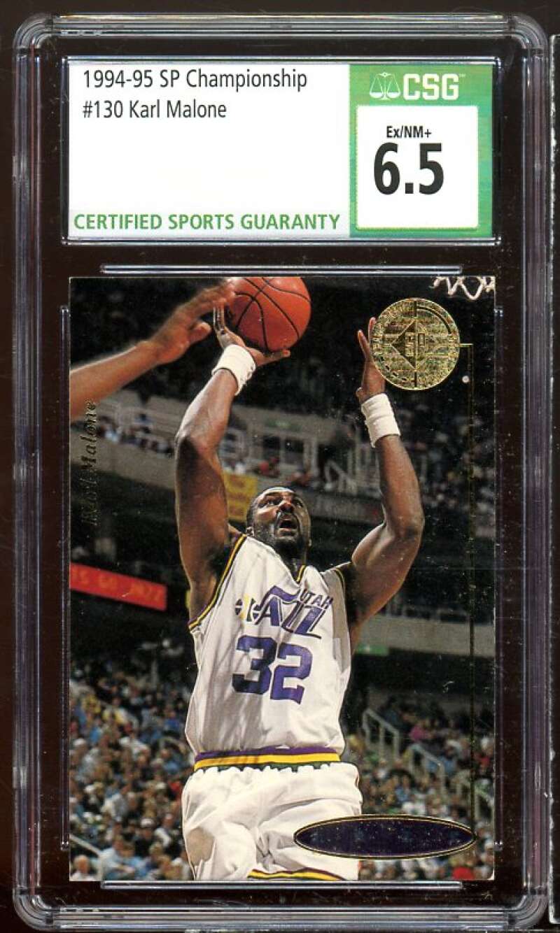 Karl Malone Card 1994-95 SP Championship #130 CSG 6.5 Image 1