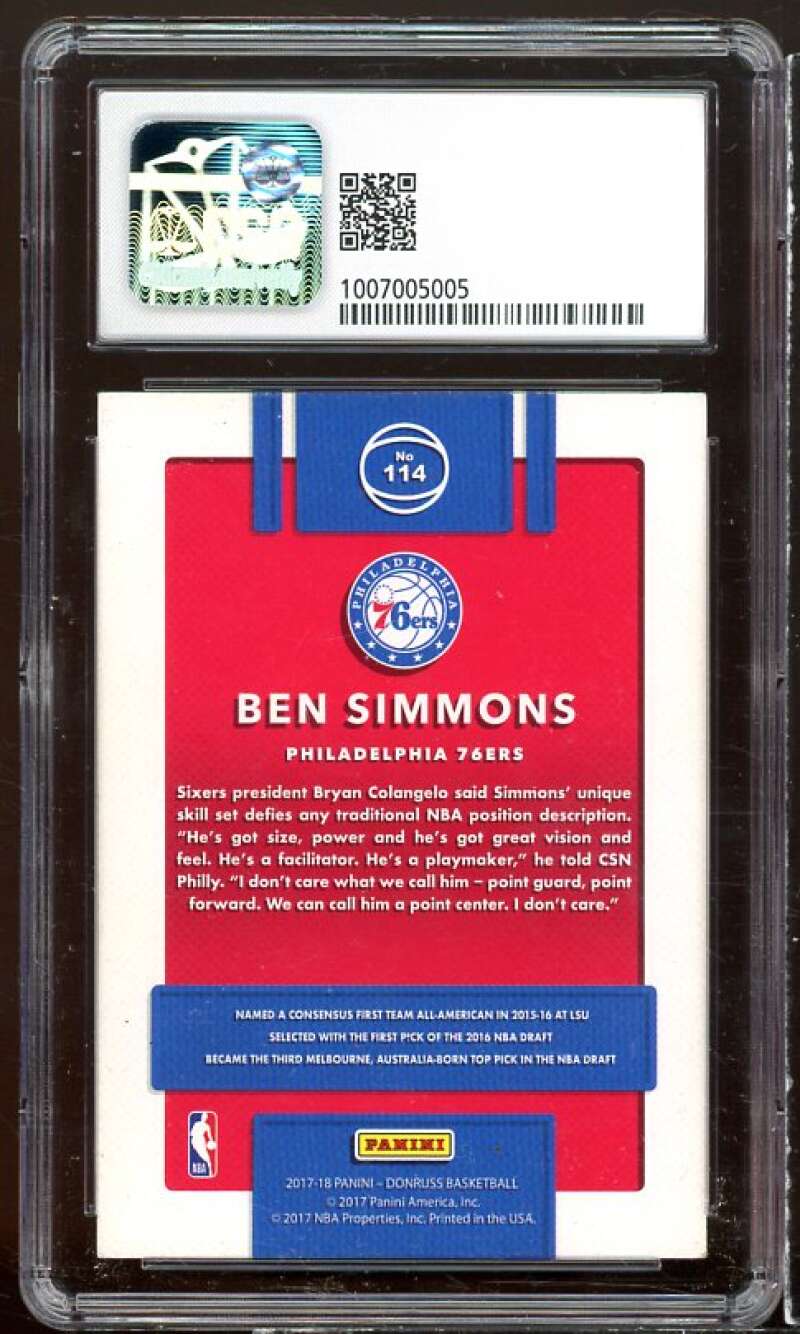 Ben Simmons Card 2017-18 Donruss #114 CSG 5.5 Image 2