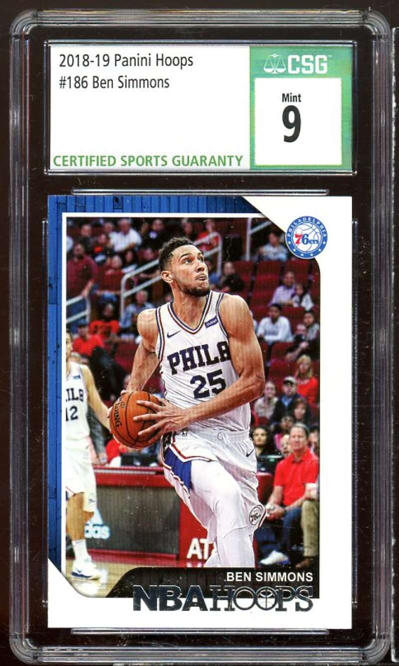 Ben Simmons Card 2018-19 Hoops #186 CSG 9 Image 1