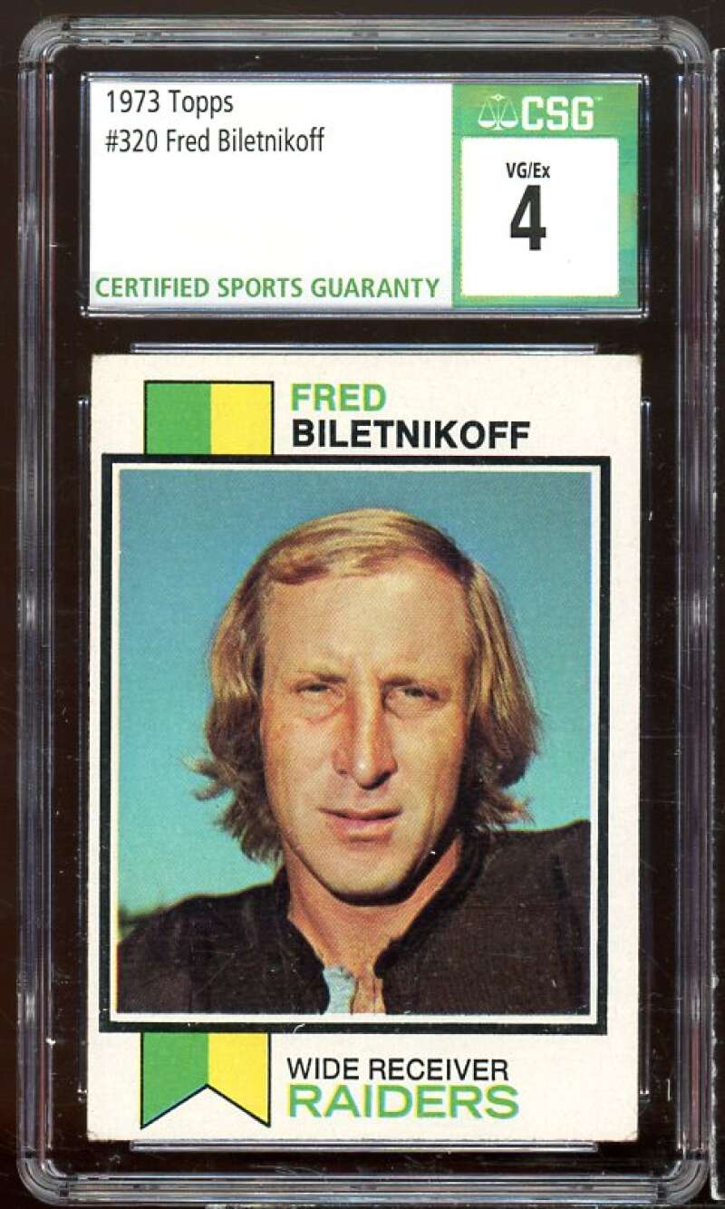 Fred Biletnikoff Card 1973 Topps #320 CSG 4 Image 1