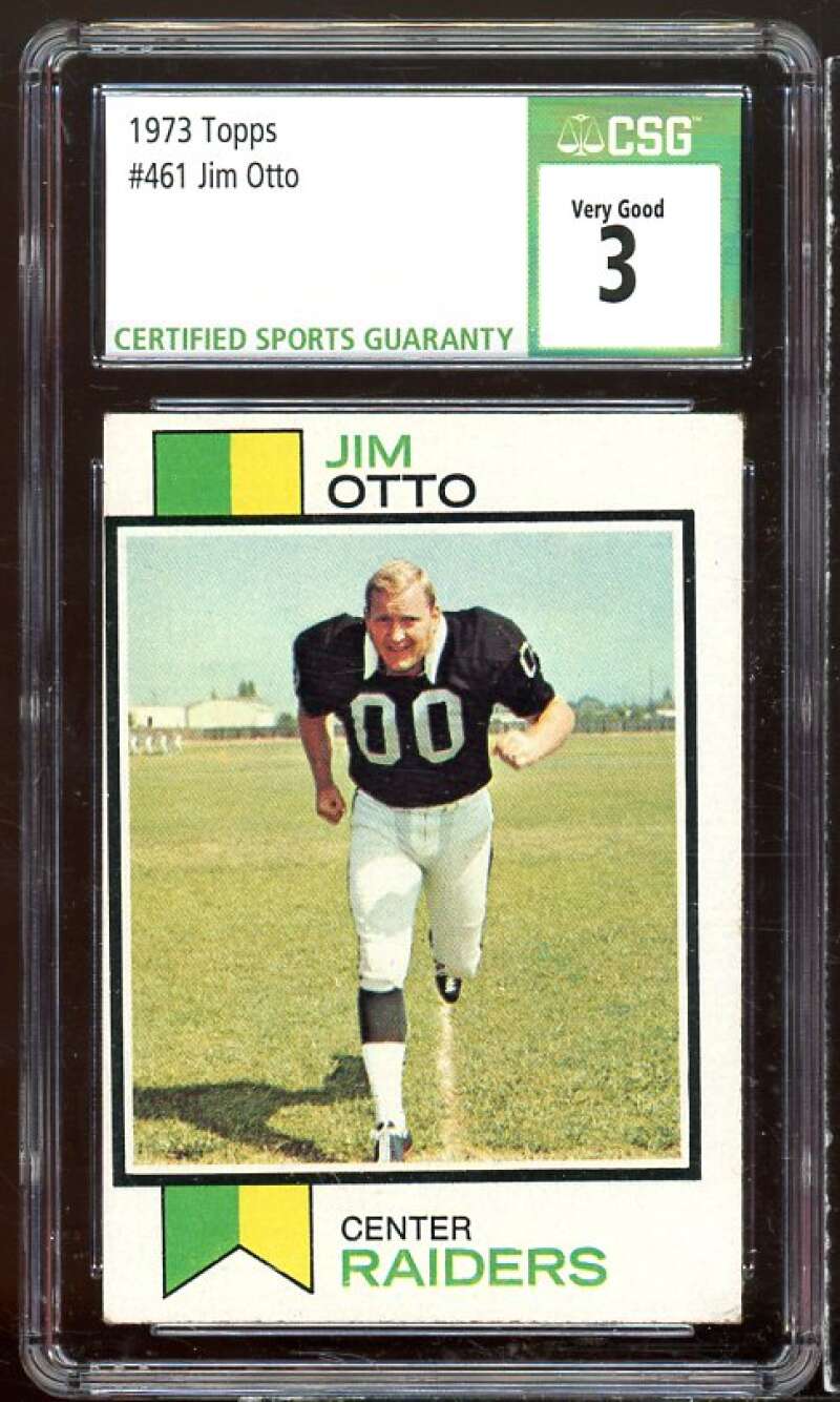 Jim Otto Card 1973 Topps #461 CSG 3 Image 1