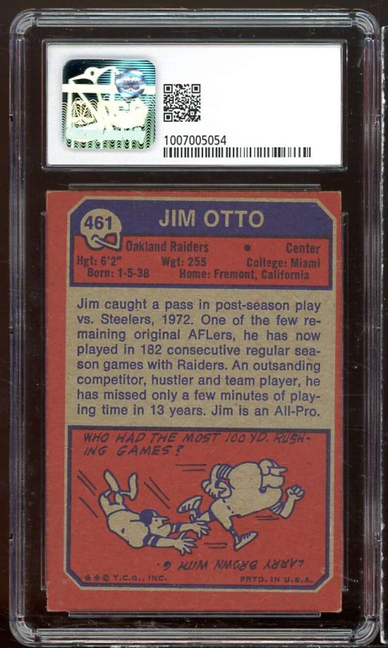 Jim Otto Card 1973 Topps #461 CSG 3 Image 2