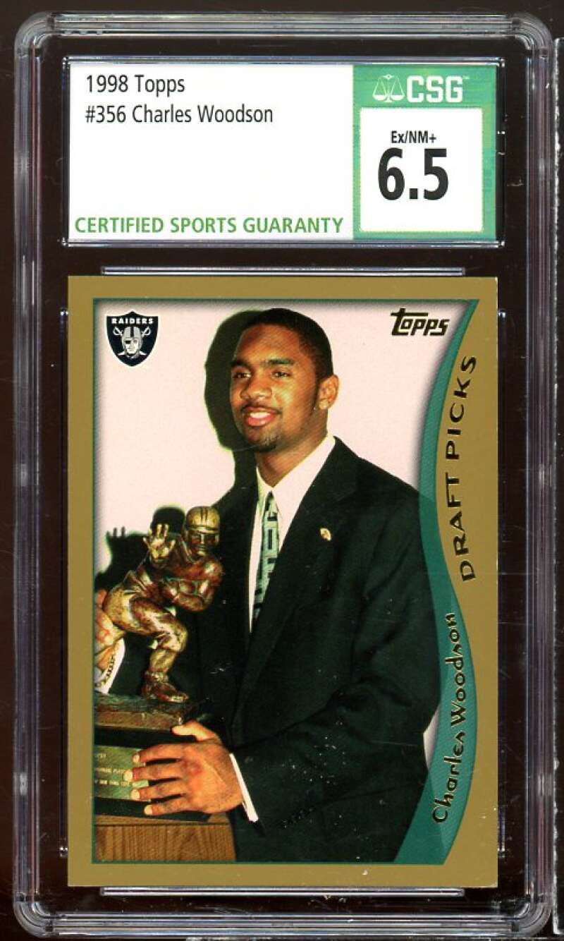 Charles Woodson Rookie Card 1998 Topps #356 CSG 6.5 Image 1