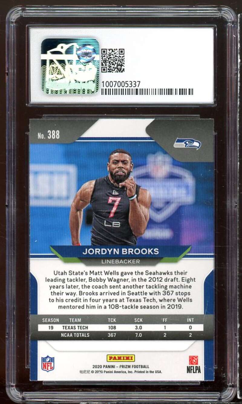 Jordyn Brooks Rookie Card 2020 Panini Prizm #388 CSG 8.5 Image 2