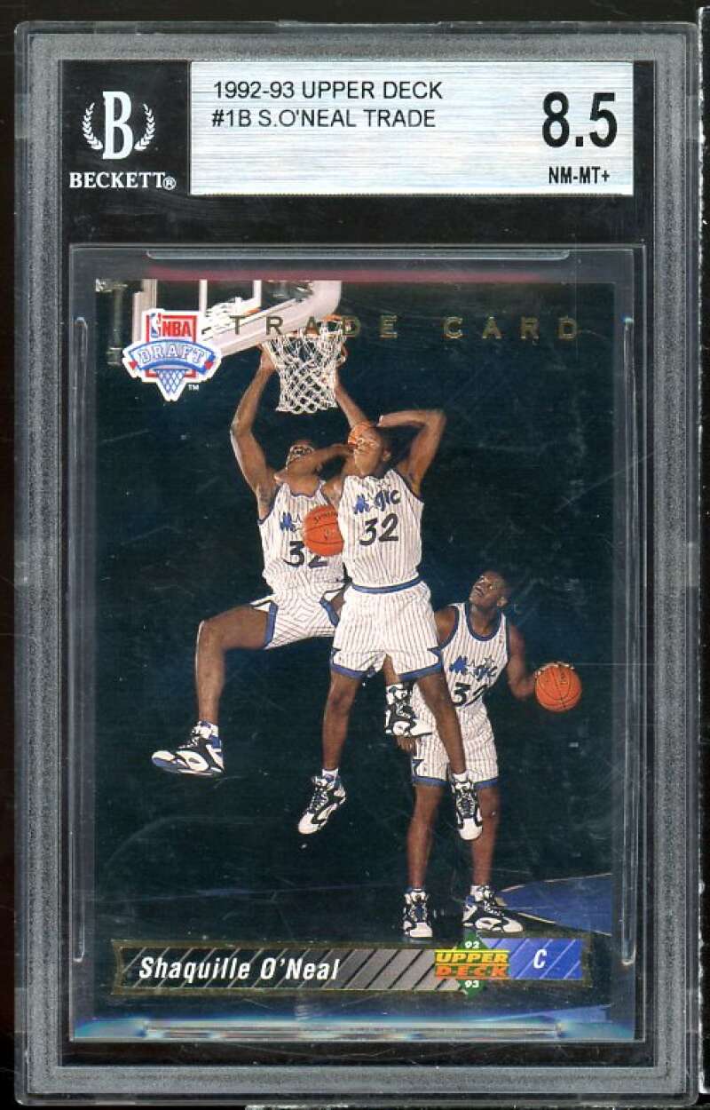 Shaquille O'Neal Rookie Card 1992-93 Upper Deck Trade #1b BGS 8.5 (9.5 8 9 8.5) Image 1