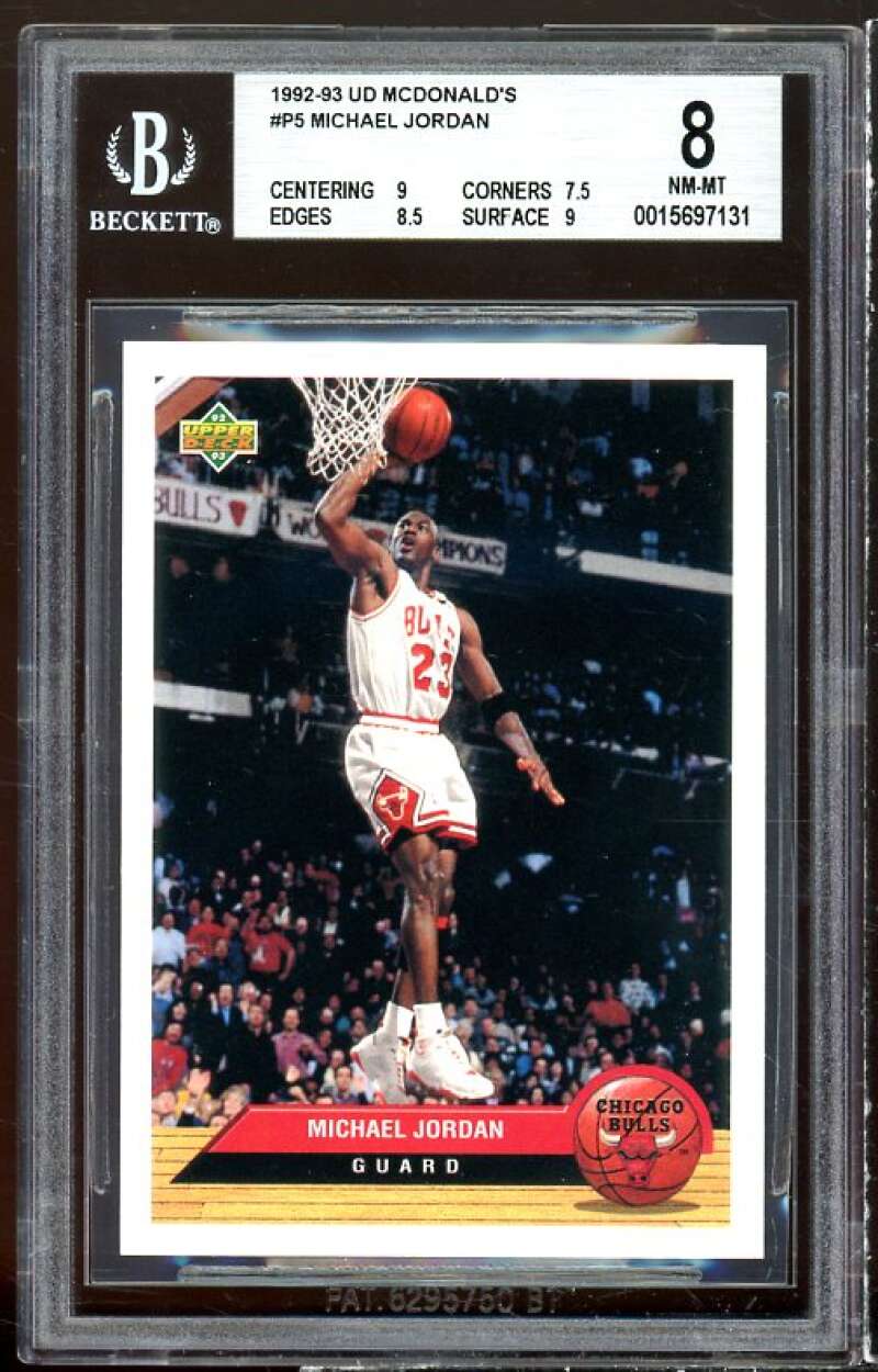 Michael Jordan Card 1992-93 Upper Deck McDonald's #P5 BGS 8 (9 7.5 8.5 9) Image 1