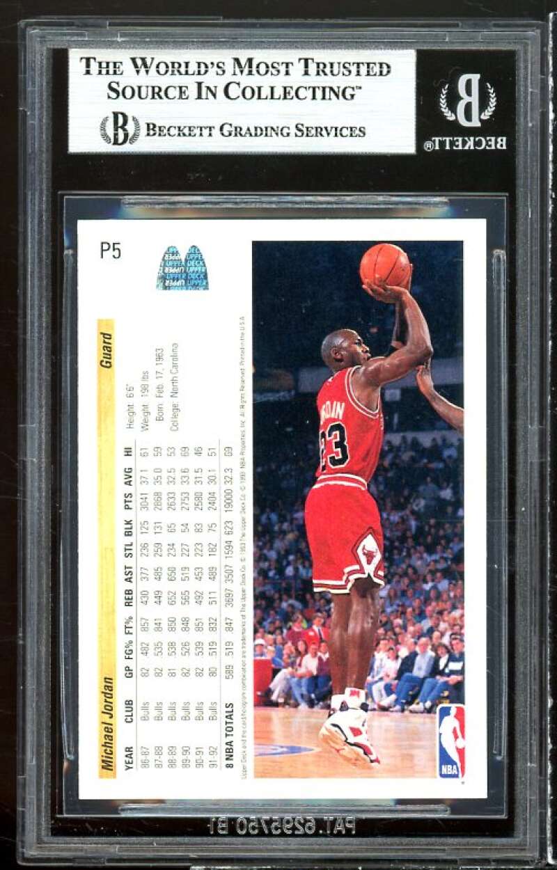Michael Jordan Card 1992-93 Upper Deck McDonald's #P5 BGS 8 (9 7.5 8.5 9) Image 2