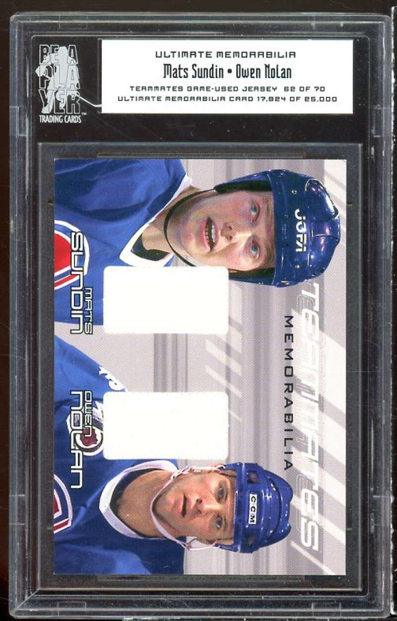 Mats Sundin/Owen Nolan 2000-01 Teammates Game Used Jsy #34 Ultimate Memorabilia Image 1