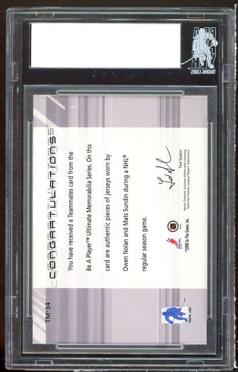 Mats Sundin/Owen Nolan 2000-01 Teammates Game Used Jsy #34 Ultimate Memorabilia Image 2