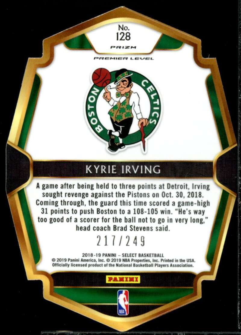 Kyrie Irving Card 2018-19 Select Prizms Blue Die Cut #128  Image 2