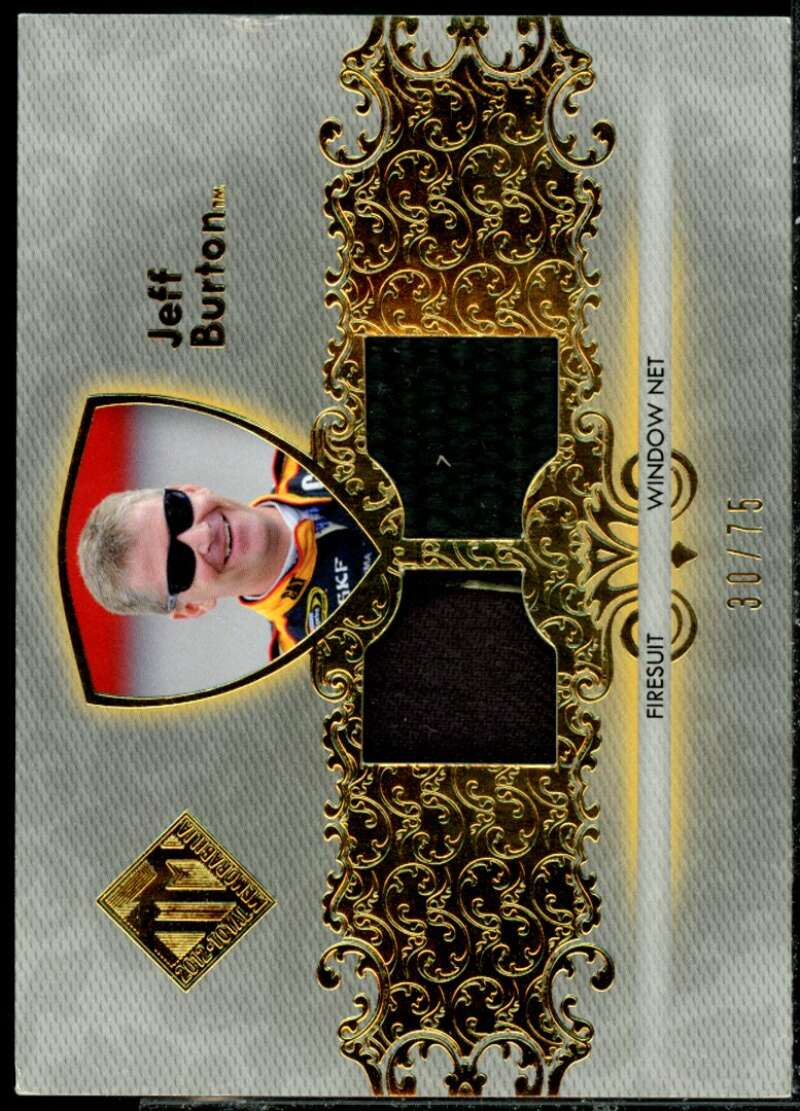 Jeff Burton Card 2012 Total Memorabilia Dual Swatch Gold #TMJB  Image 1