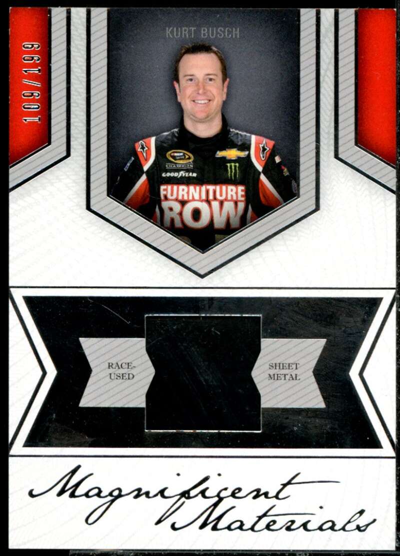 Kurt Busch/199 Card 2013 Press Pass Fanfare Magnificent Materials Silver #KUB  Image 1