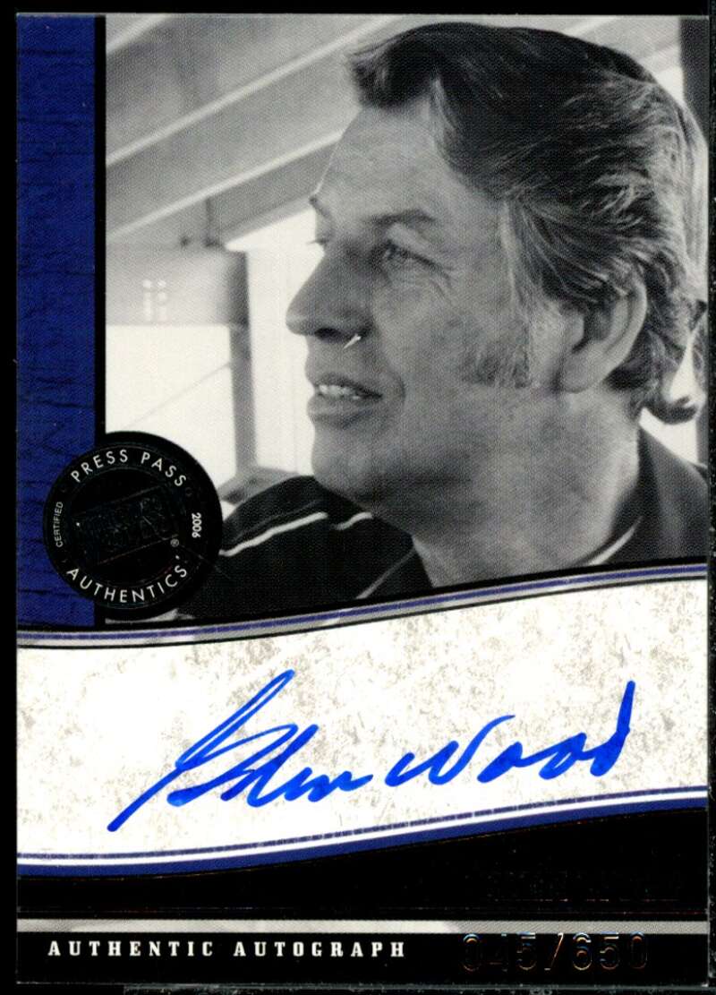 Glen Wood Card 2006 Press Pass Legends Autographs Blue #18  Image 1