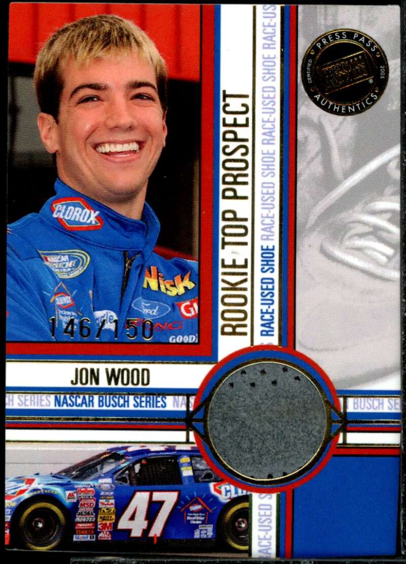 Jon Wood Shoe Card 2005 Press Pass Top Prospects Memorabilia #JWS  Image 1