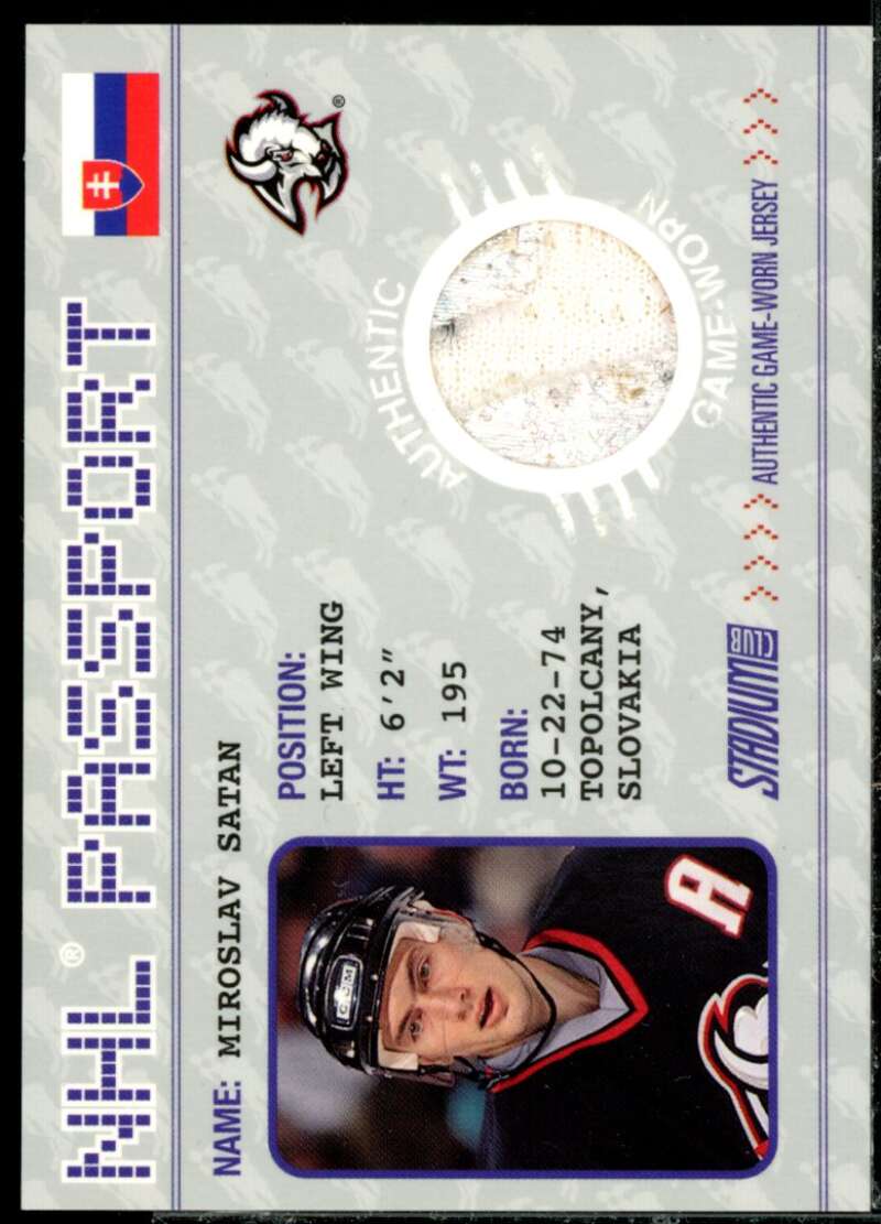 Miroslav Satan Card 2002-03 Stadium Club Passport Jerseys #10  Image 2