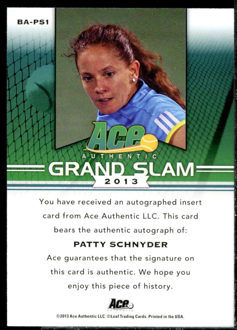 Patty Schnyder Card 2013 Ace Authentic Grand Slam #BAPS1  Image 2