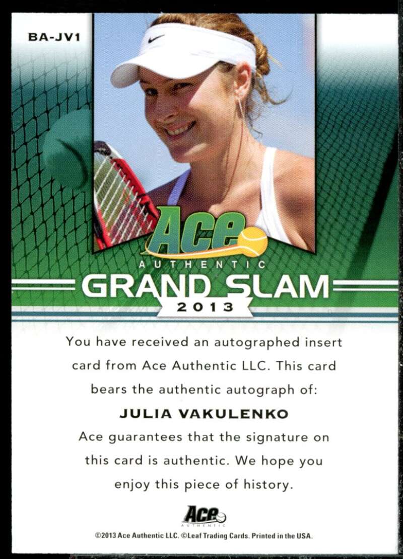 Julia Vakulenko Card 2013 Ace Authentic Grand Slam #BAJV1  Image 2