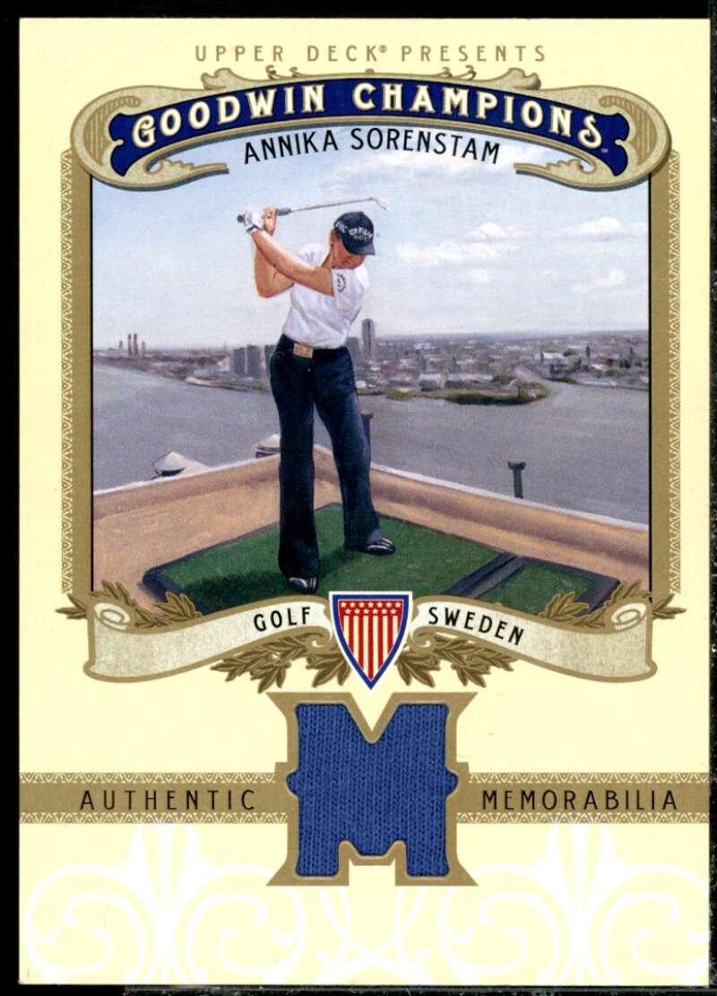 Annika Sorenstam Card 2012 Upper Deck Goodwin Champions Memorabilia #MAS  Image 1