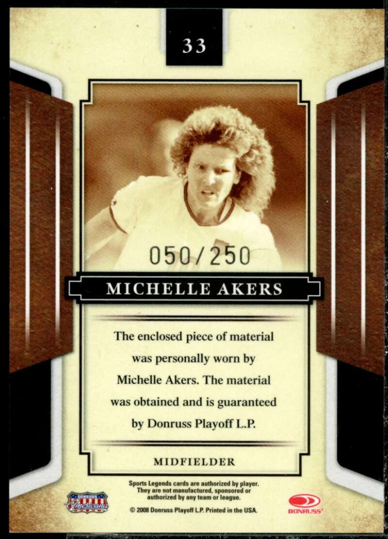 Michelle Akers Card 2008 Donruss Sports Legends Mirror Red #33  Image 2