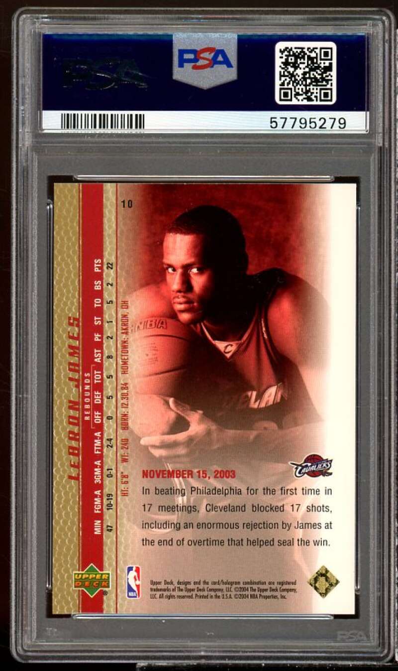 LeBron James Rookie 2003 UD LeBron James Phenomenal Beginning Gold #10 PSA 9 Image 2