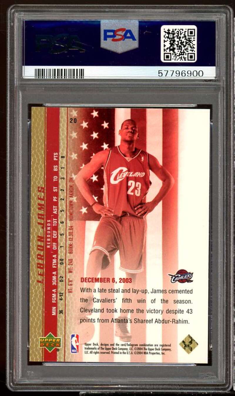 LeBron James Rookie 2003 UD LeBron James Phenomenal Beginning Gold #20 PSA 9 Image 2