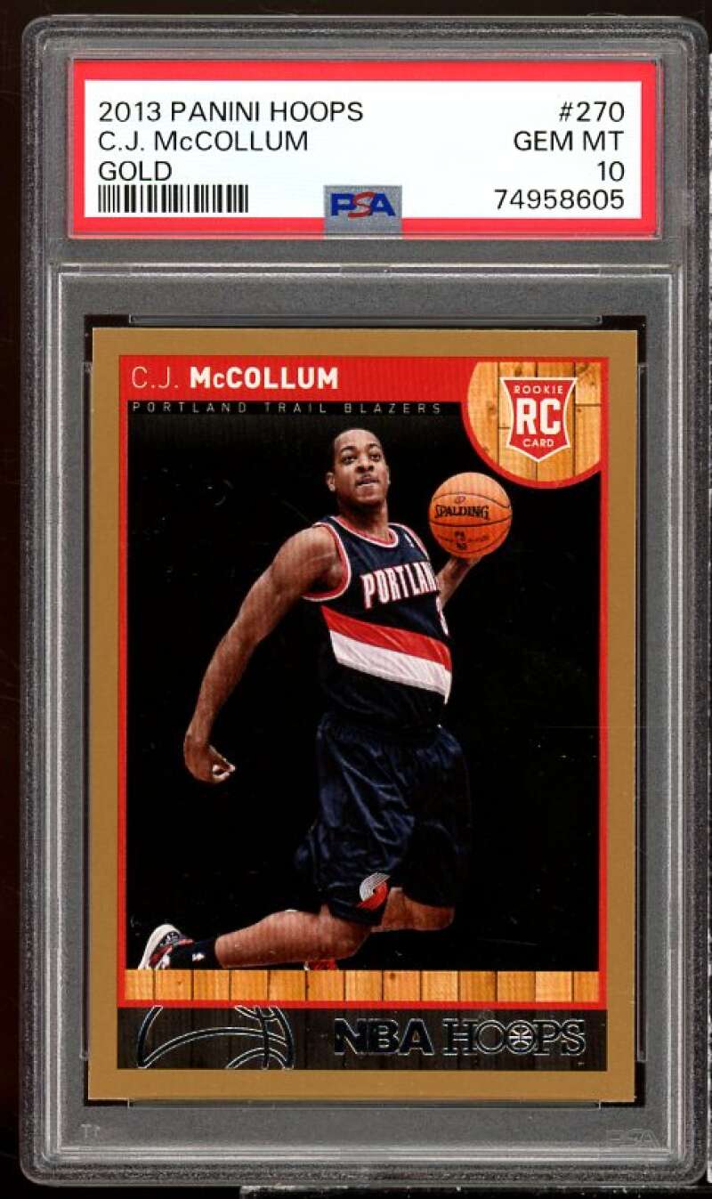 C.J. McCollum Rookie Card 2013-14 Hoops Gold #270 PSA 10 Image 1