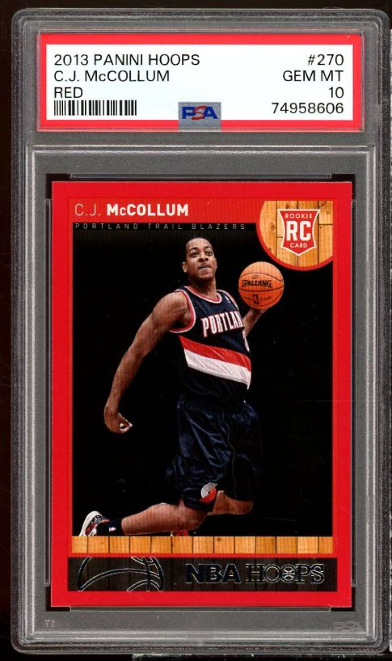 C.J. McCollum Rookie Card 2013-14 Hoops Red (pop 2) #270 PSA 10 Image 1