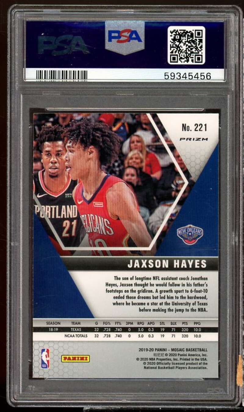 Jaxson Hayes Rookie Card 2019-20 Panini Mosaic Gold Wave #221 PSA 10 Image 2