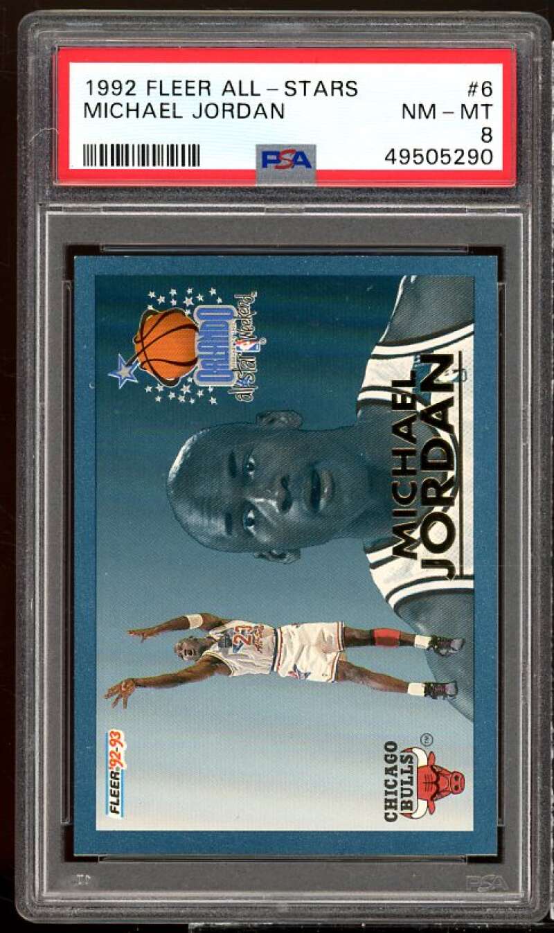 Michael Jordan Card 1992-93 Fleer All-Stars #6 PSA 8 Image 1