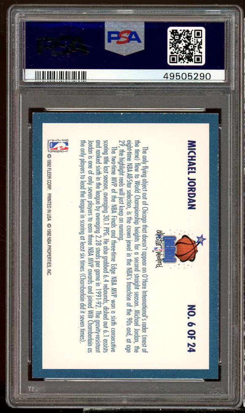 Michael Jordan Card 1992-93 Fleer All-Stars #6 PSA 8 Image 2