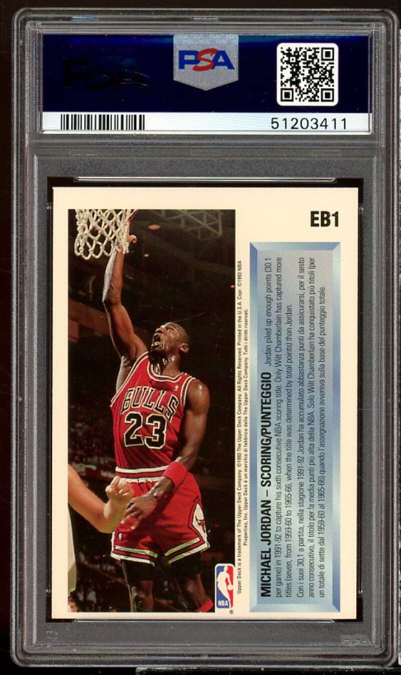 Michael Jordan 1992 UD International (Italian) Award Winner Holograms #EB1 PSA 9 Image 2