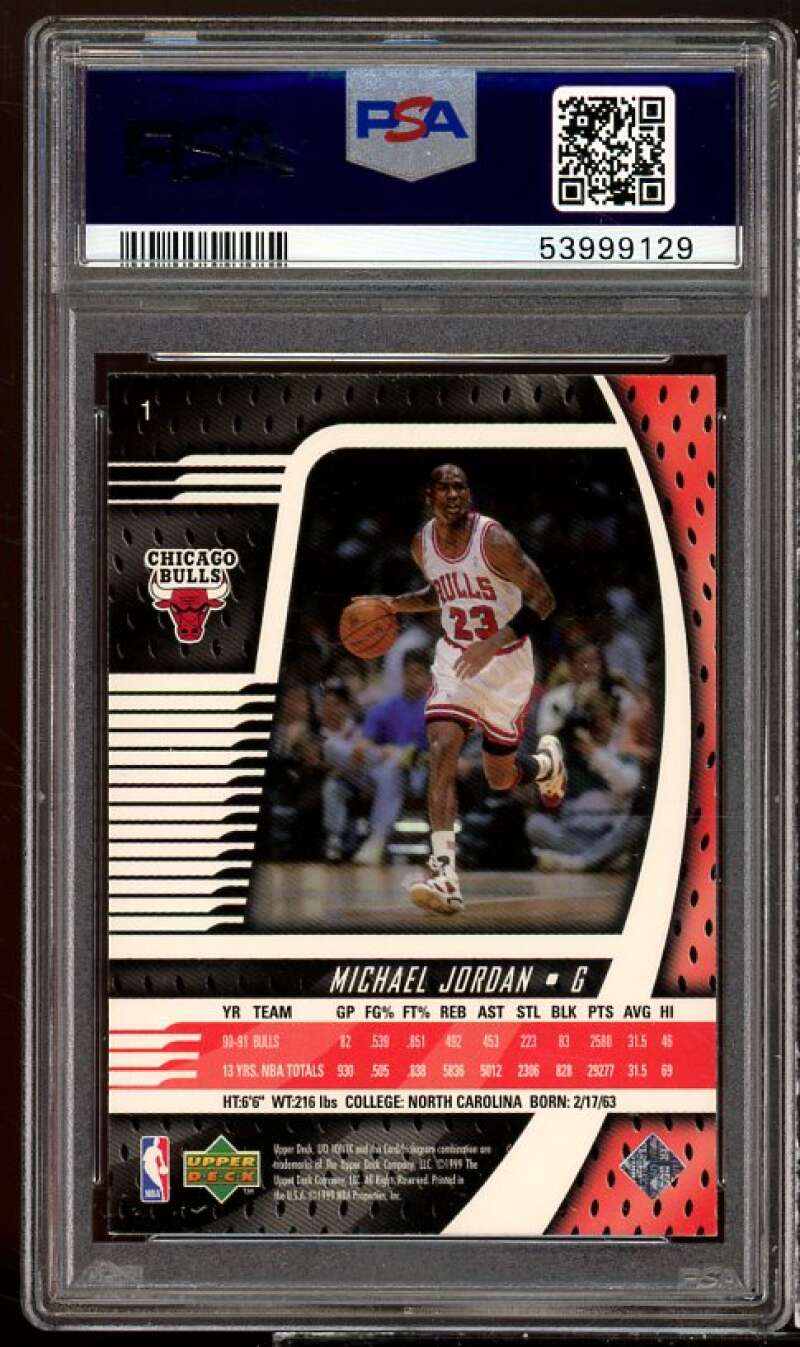 Michael Jordan Card 1998-99 U.D. Ionix #1 PSA 9 Image 2