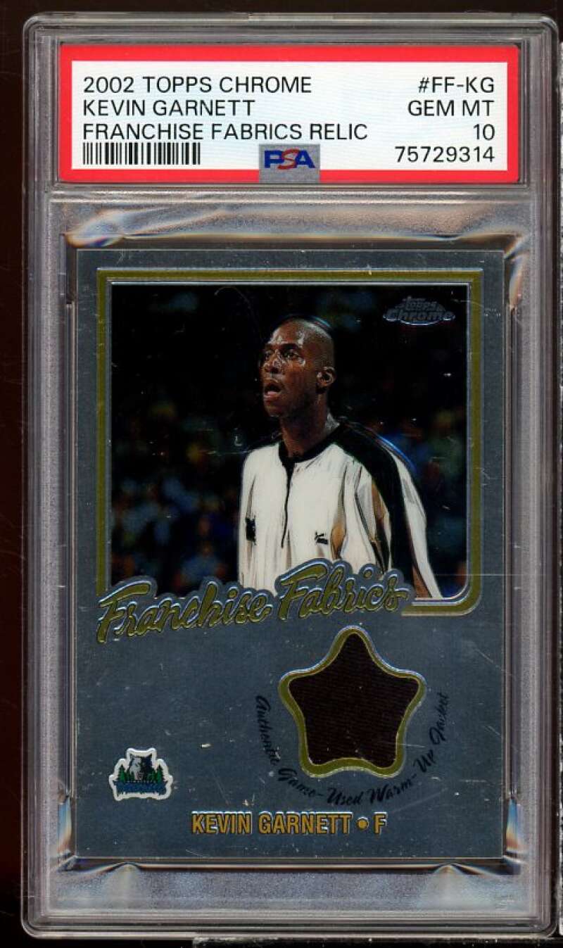 Kevin Garnett 2002-03 Topps Chrome Franchise Fabric Relics #FF-KG (pop 1) PSA 10 Image 1