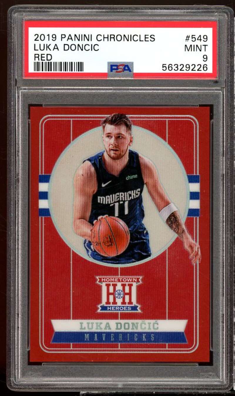 Luka Doncic Card 2019-20 Panini Chronicles Red #549 PSA 9 Image 1