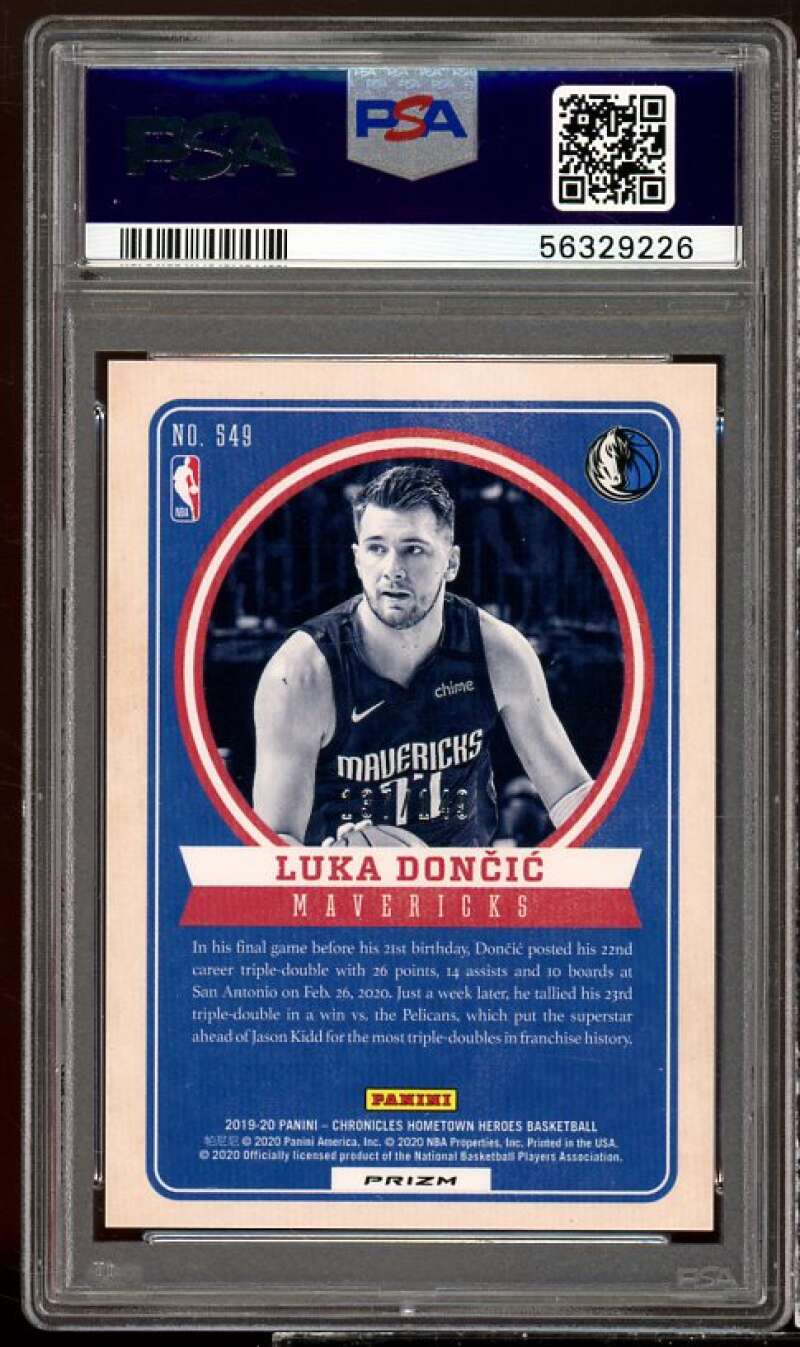 Luka Doncic Card 2019-20 Panini Chronicles Red #549 PSA 9 Image 2