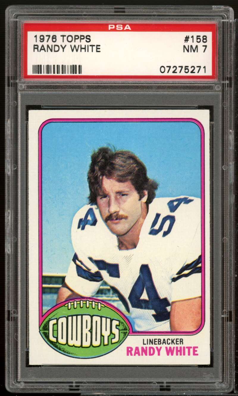 Randy White Rookie Card 1976 Topps #158 PSA 7 Image 1