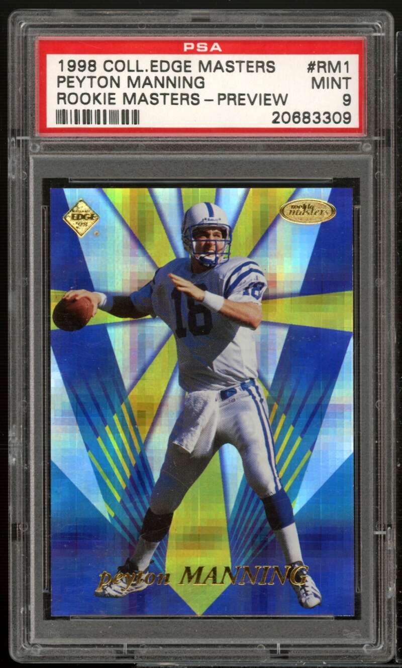 Peyton Manning Rookie 1998 Collector's Edge Masters Rookie Masters #RM1 PSA 9 Image 1