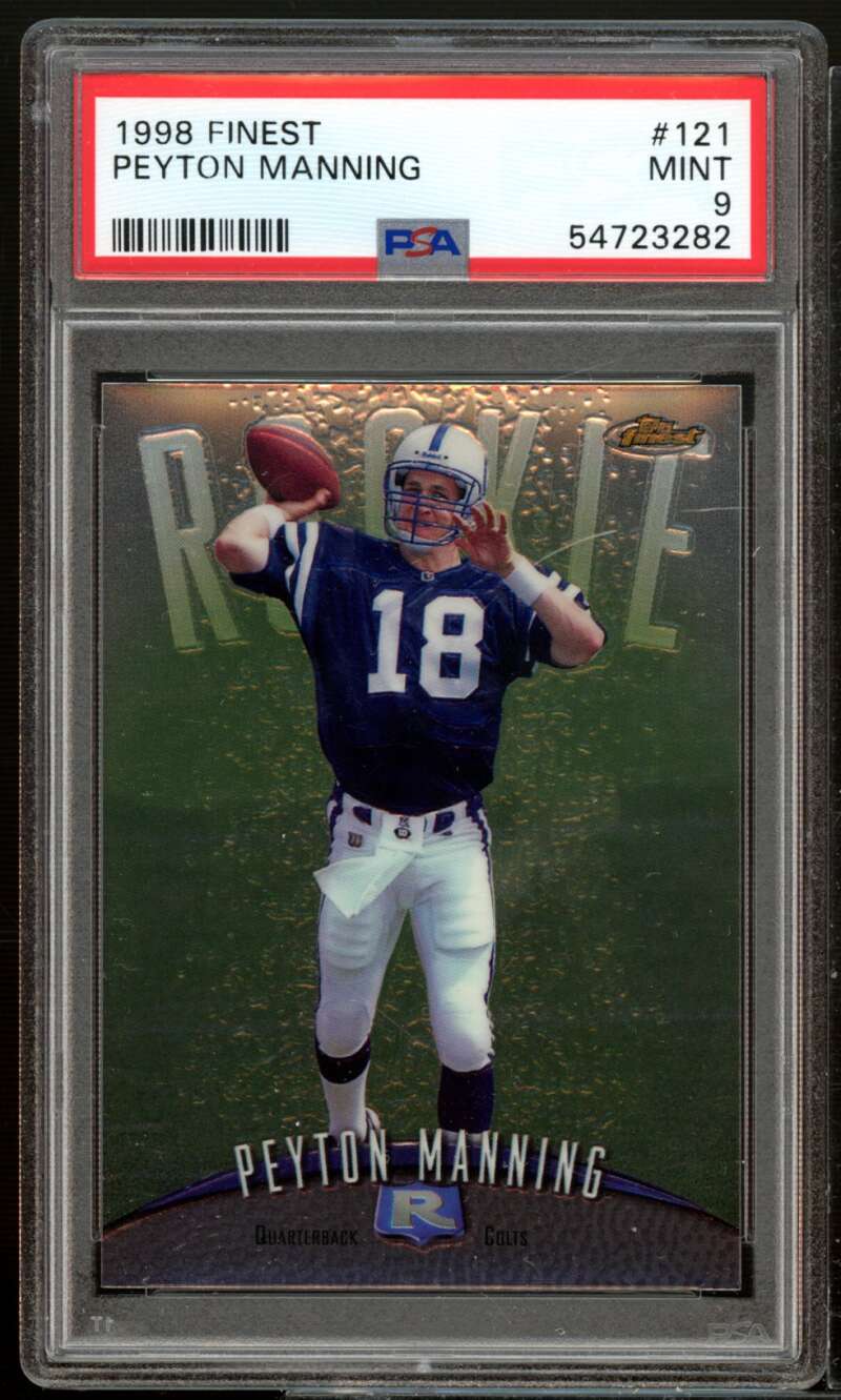 Peyton Manning Rookie Card 1998 Finest #121 PSA 9 Image 1