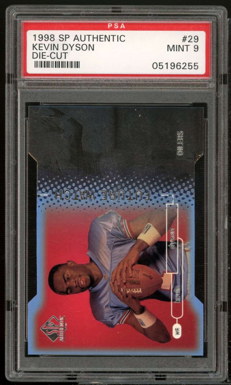 Kevin Dyson Rookie Card 1998 SP Authentic Die-Cut #29 PSA 9 Image 1