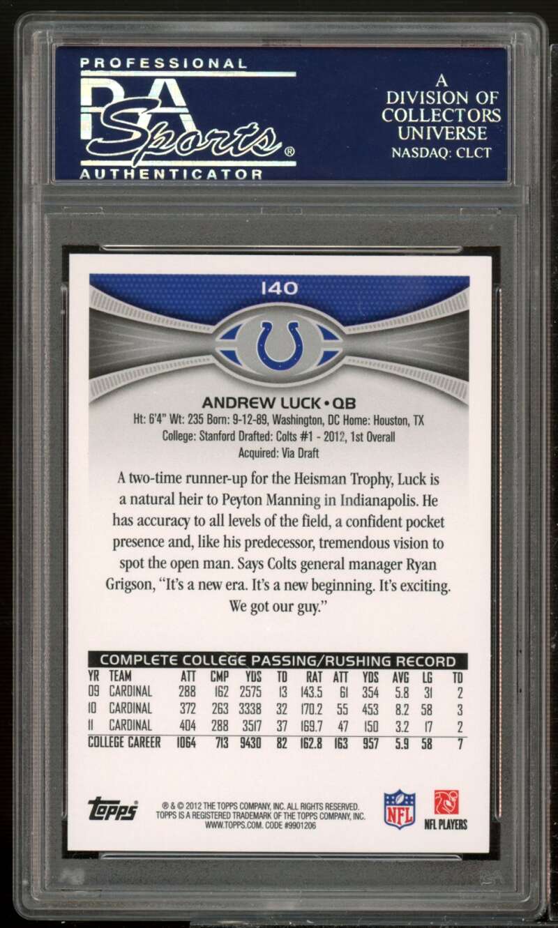 Andrew Luck Rookie Card 2012 Topps #140 PSA 10 Image 2