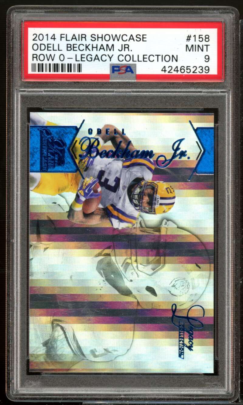 Odell Beckham Jr. Rookie 2014 Flair Showcase Row 0 Legacy Collection #158 PSA 9 Image 1