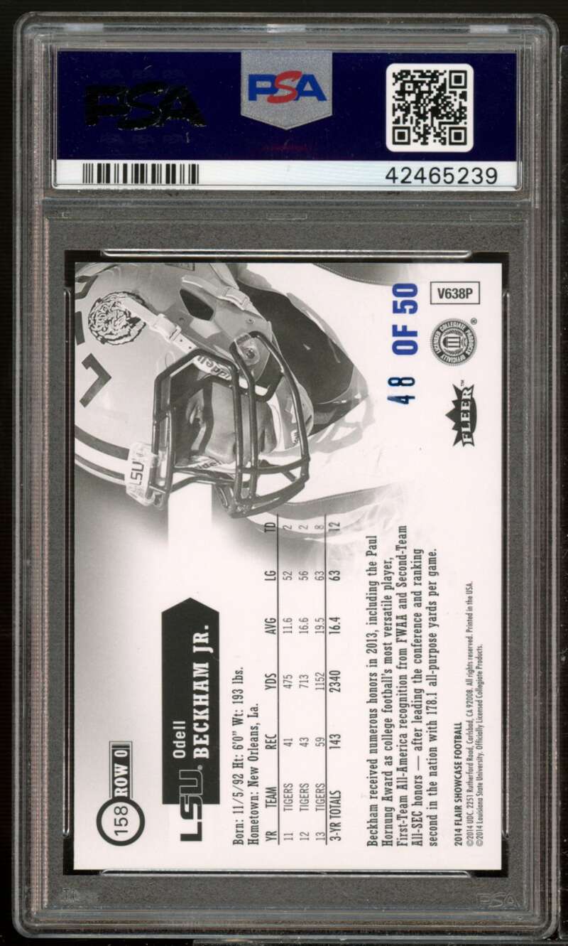 Odell Beckham Jr. Rookie 2014 Flair Showcase Row 0 Legacy Collection #158 PSA 9 Image 2