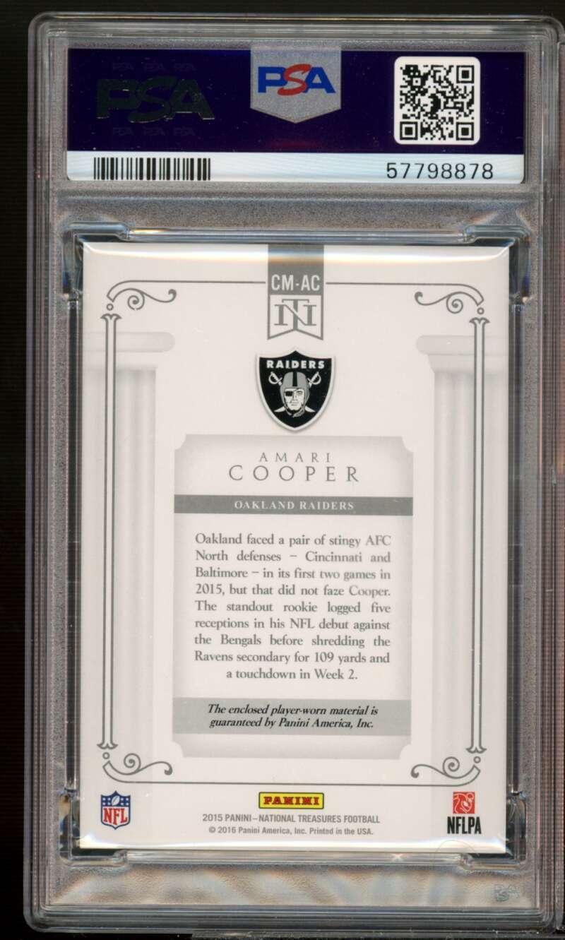 Amari Cooper Rookie 2015 Panini National Treasures Century Materials #ac PSA 9 Image 2