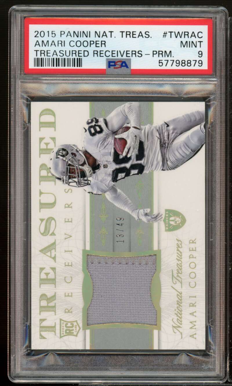 Amari Cooper Rookie 2015 Panini National Treasures Treasured Receivers #ac PSA 9 Image 1