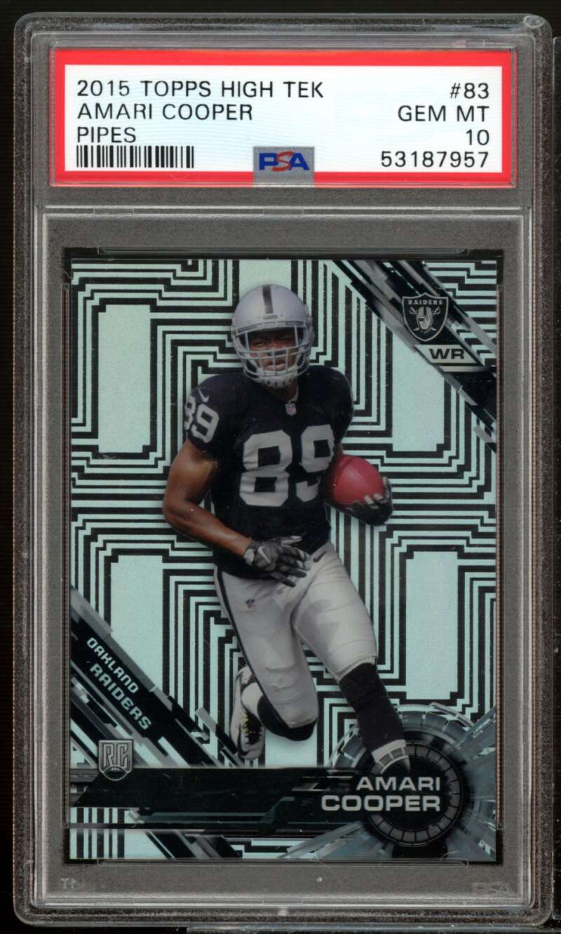 Amari Cooper Rookie Card 2015 Topps High Tek Pipes (pop 3) #83 PSA 10 Image 1