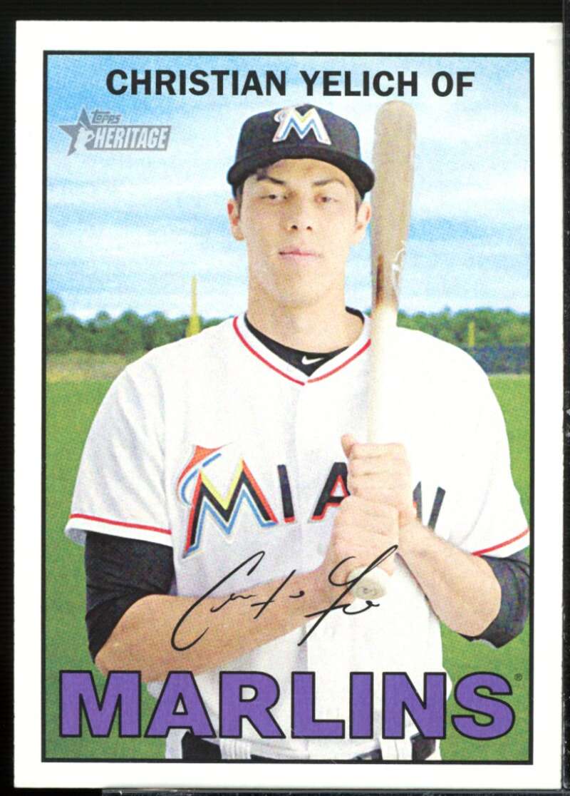 Christian Yelich SP Card 2016 Topps Heritage #467  Image 1